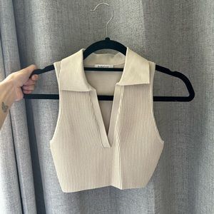 BABATON sculpt knit polo top